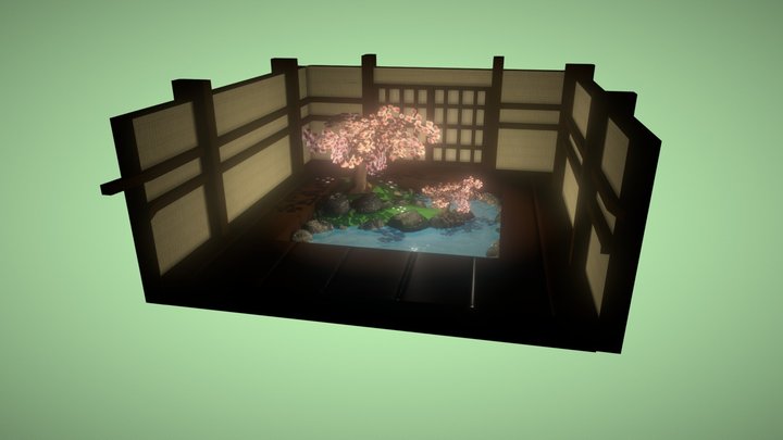 Japanese indoor garden 3D Model