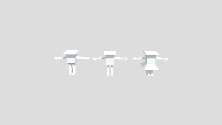COLOUR LOW POLY MEN 3D Model