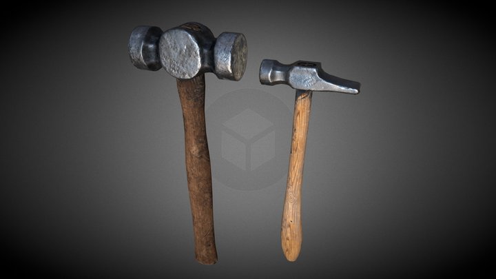 Old blacksmith hammers 3D Model
