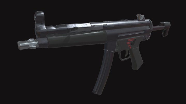 HK MP5 A3 Submachine Gun 3D Model