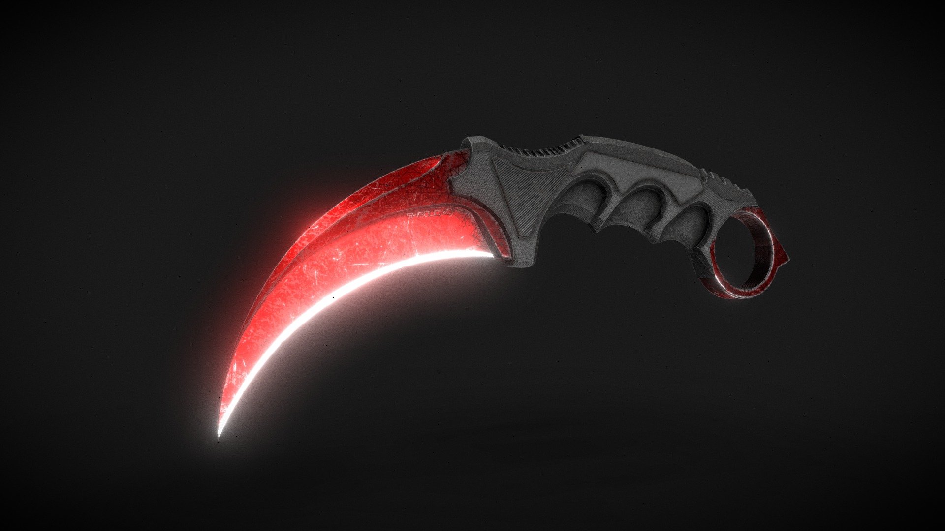 Karambit Knife Red - 3d Model By Shroud.xd (@shroudxd) [8d29342 