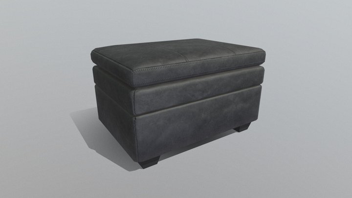 Leather Couch Footrest 3D Model