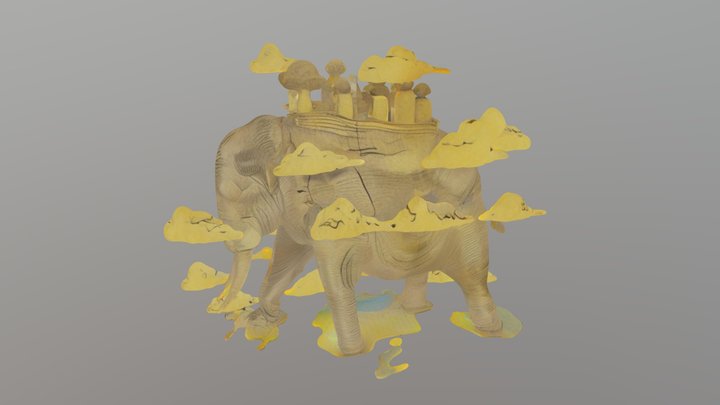 Zou Elephant Island Millénaire Sans Trompe 3D Model