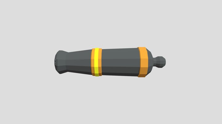 Low Poly Pirate Cannon 3D Model