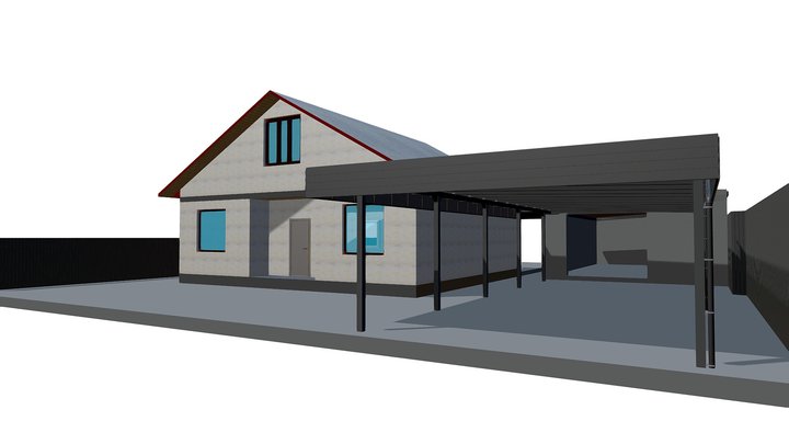 Современный навес Рудня 3D Model