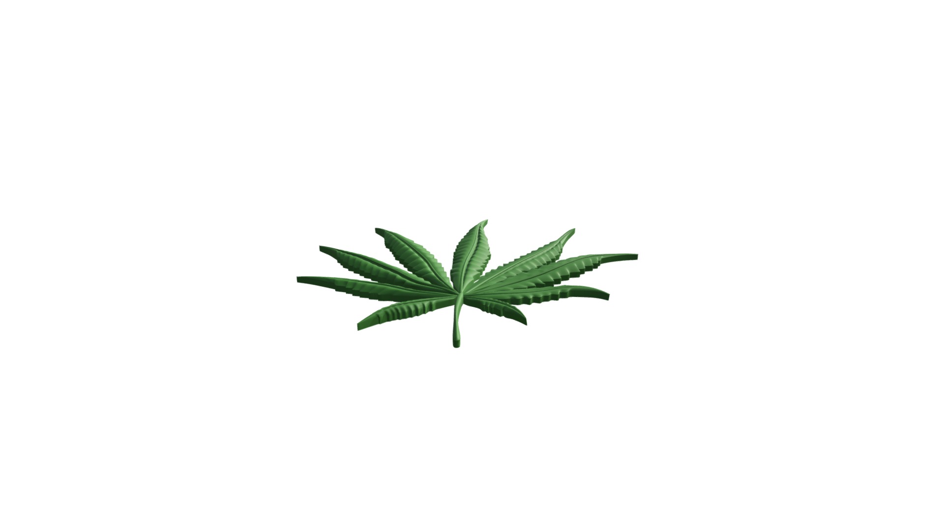 3D model Hemp Leaf - This is a 3D model of the Hemp Leaf. The 3D model is about a green leaf on a white background.