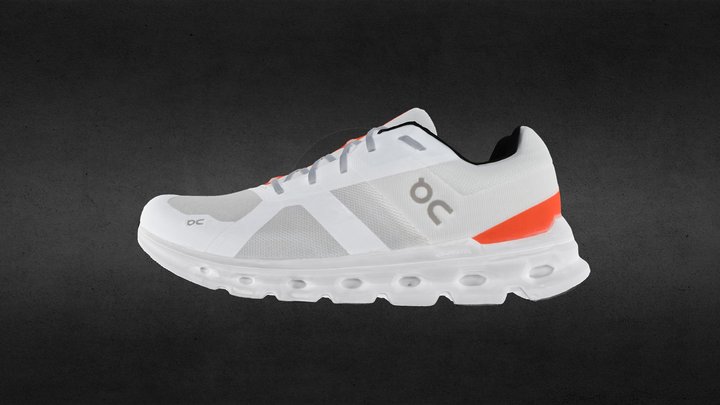 On Cloudrunner White&Orange 3D Model