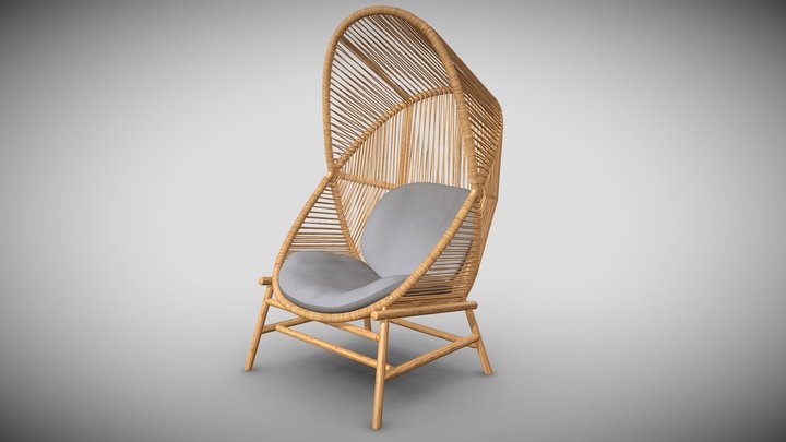 Hive chair Cane line rattan weave natural 3D Model