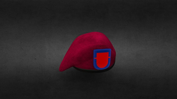 U.S. Military Beret - With Flash 3D Model