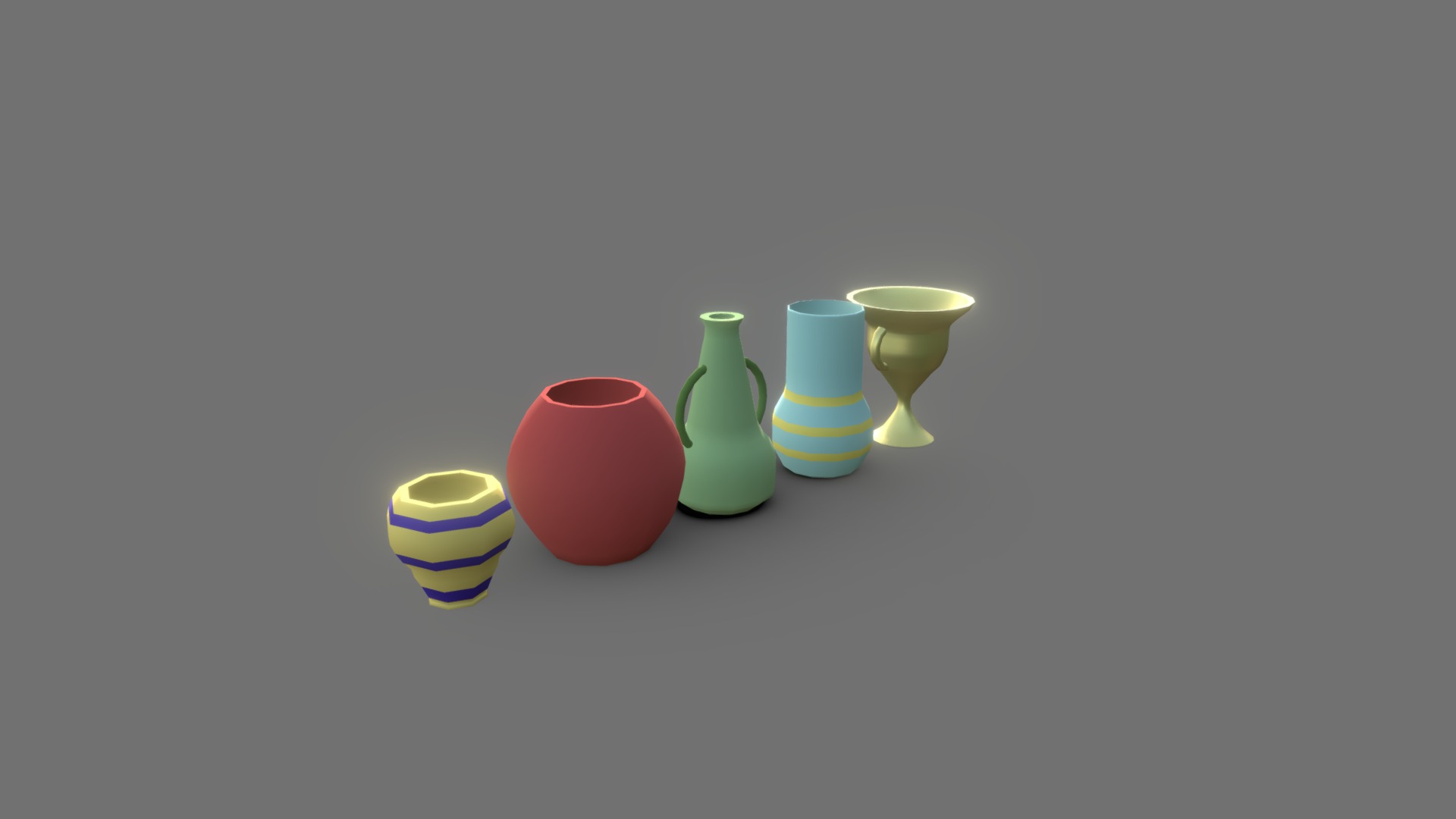 3D model Pot Pack - This is a 3D model of the Pot Pack. The 3D model is about a group of colorful vases.