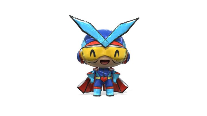 Super Chibi Hero 3D Model