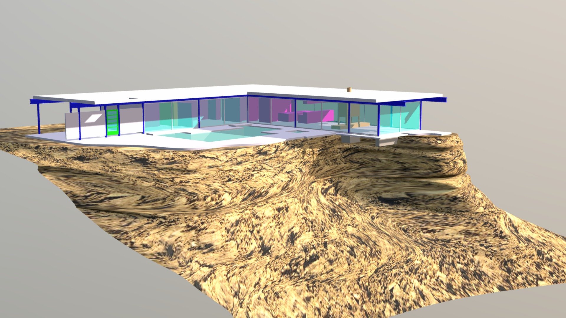 Stahl House By Pierre Koenig Download Free 3D Model By LuisP luis 