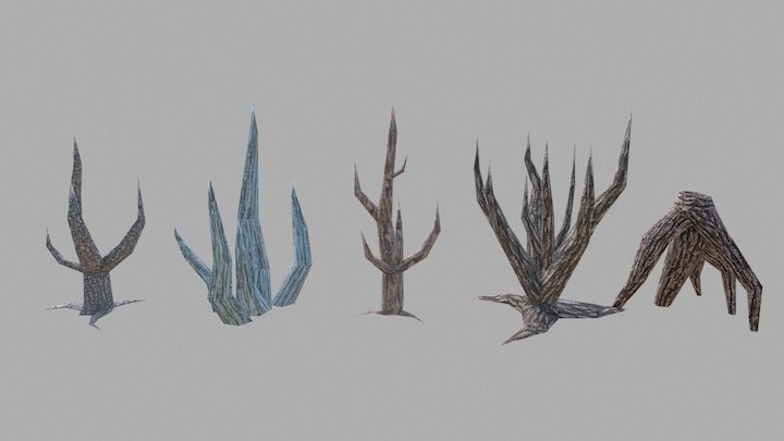 Low Poly Snags 3D Model
