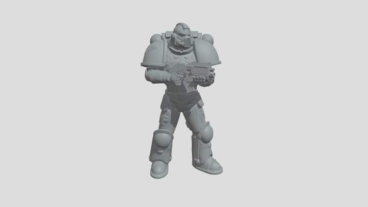 SpaceMarine With Bolter 3D Model