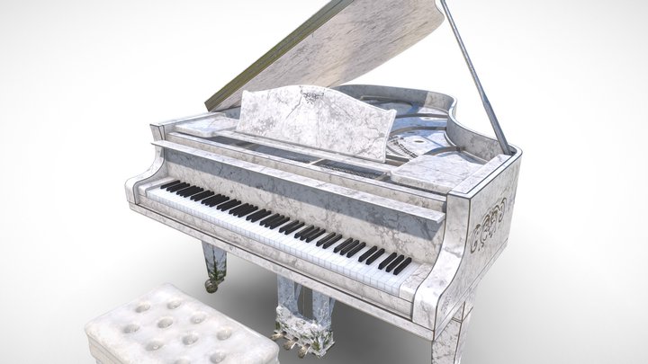 Grand Piano (Marble) – Kostenloses 3D-Modell STL
