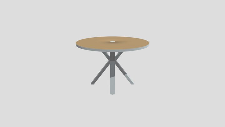 Round Meeting Table Wood – Free 3D Model STL