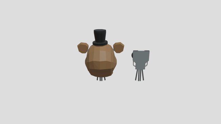 Head Freddy Fazbear Low Poly model 3D Model