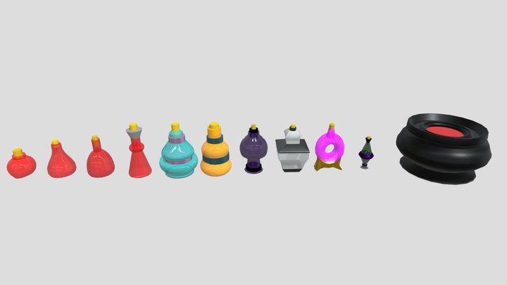 Magic Potions 3D Model