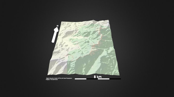 武功山_等高地图 – Gratis 3D-model STL