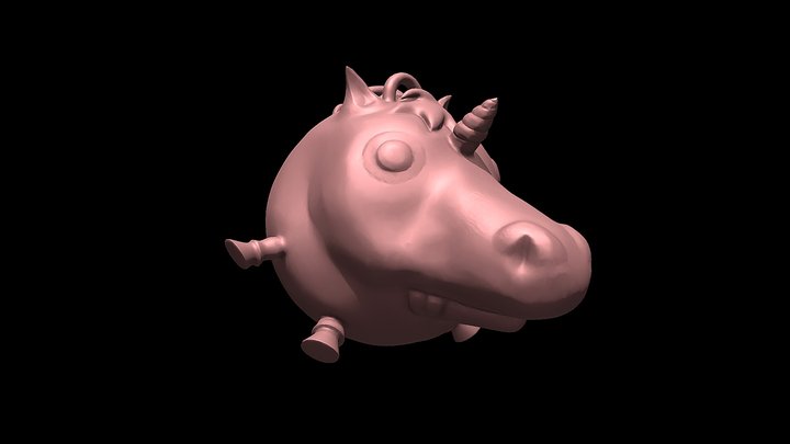 Unicorn Pendant Printable 3D Model