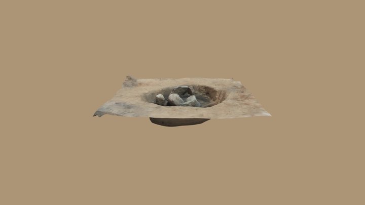 Grób ciałopalny z obstawą kamienną 3D Model