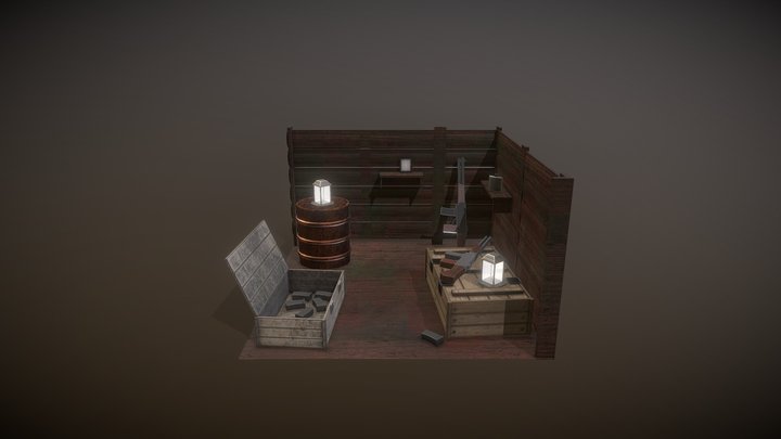 WW2 Diorama 3D Model