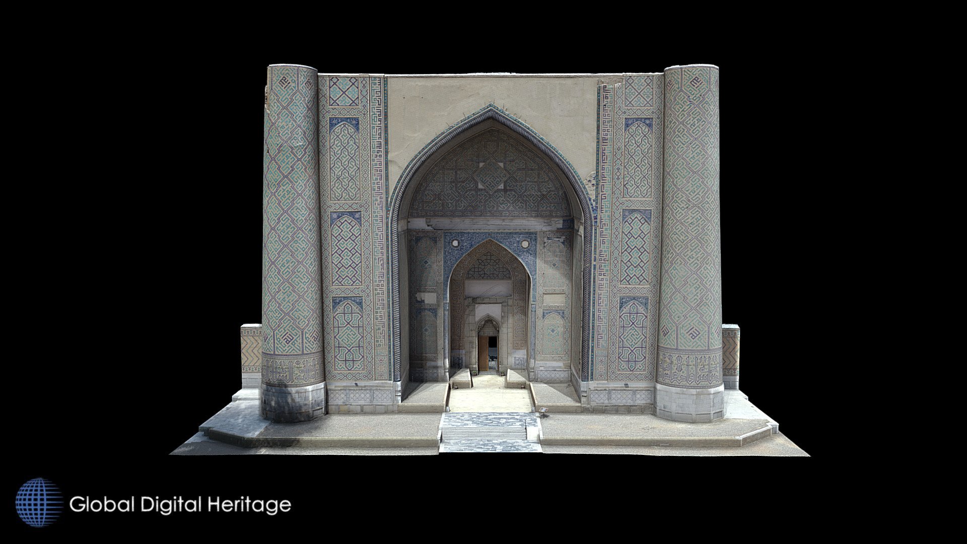 Front Entrance, Bibi-Khanym Mosque, Samarkand — Sketchfab embed 3D viewer