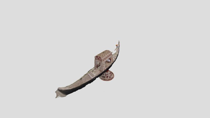 Silver Venetian Gondola 3D Model