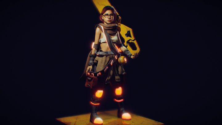 Cyberpunk - Steampunk Girl 3D Model