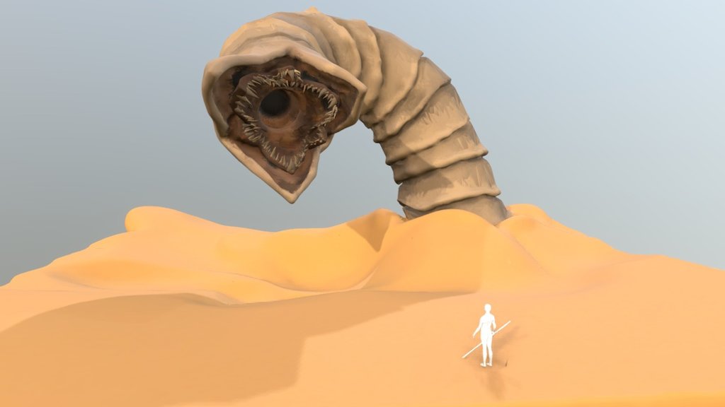 Dune Sandworm - Download Free 3D model by Wavebe.