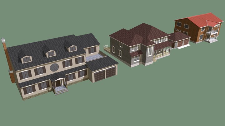 Suburban houses - Exterior only 3D Model