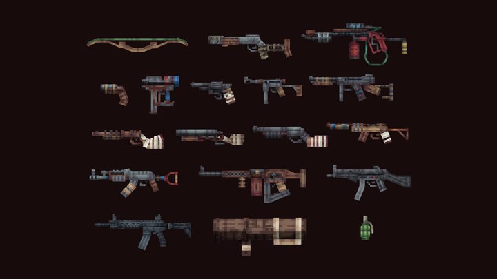 RUST Guns Pack 3D Model