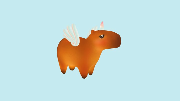 Animated Unicorn Capybara 3D Model