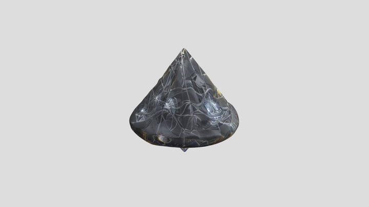 Black Cone UAP with markings 3D Model