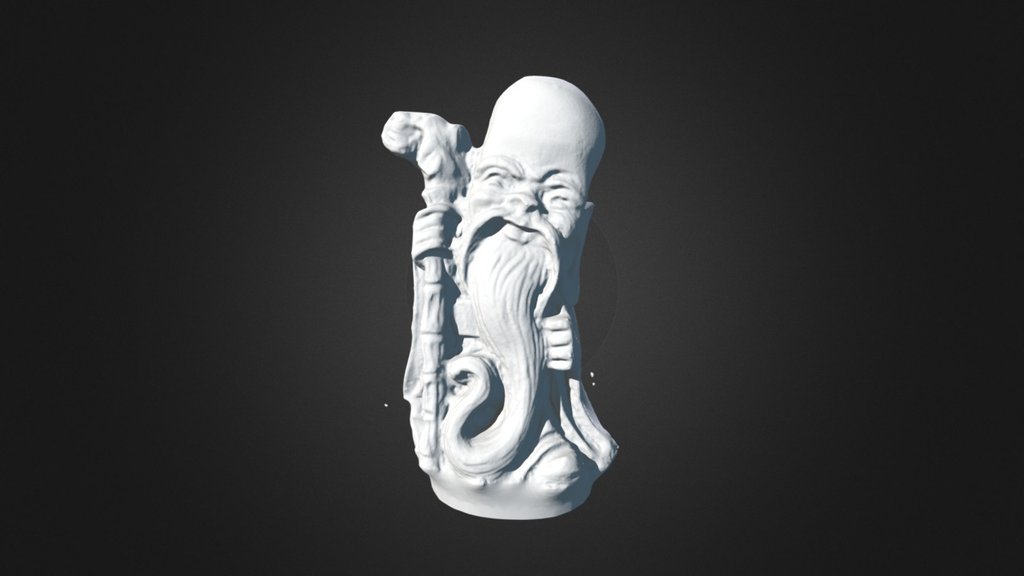 Netsuke figure - old man carrying a stick