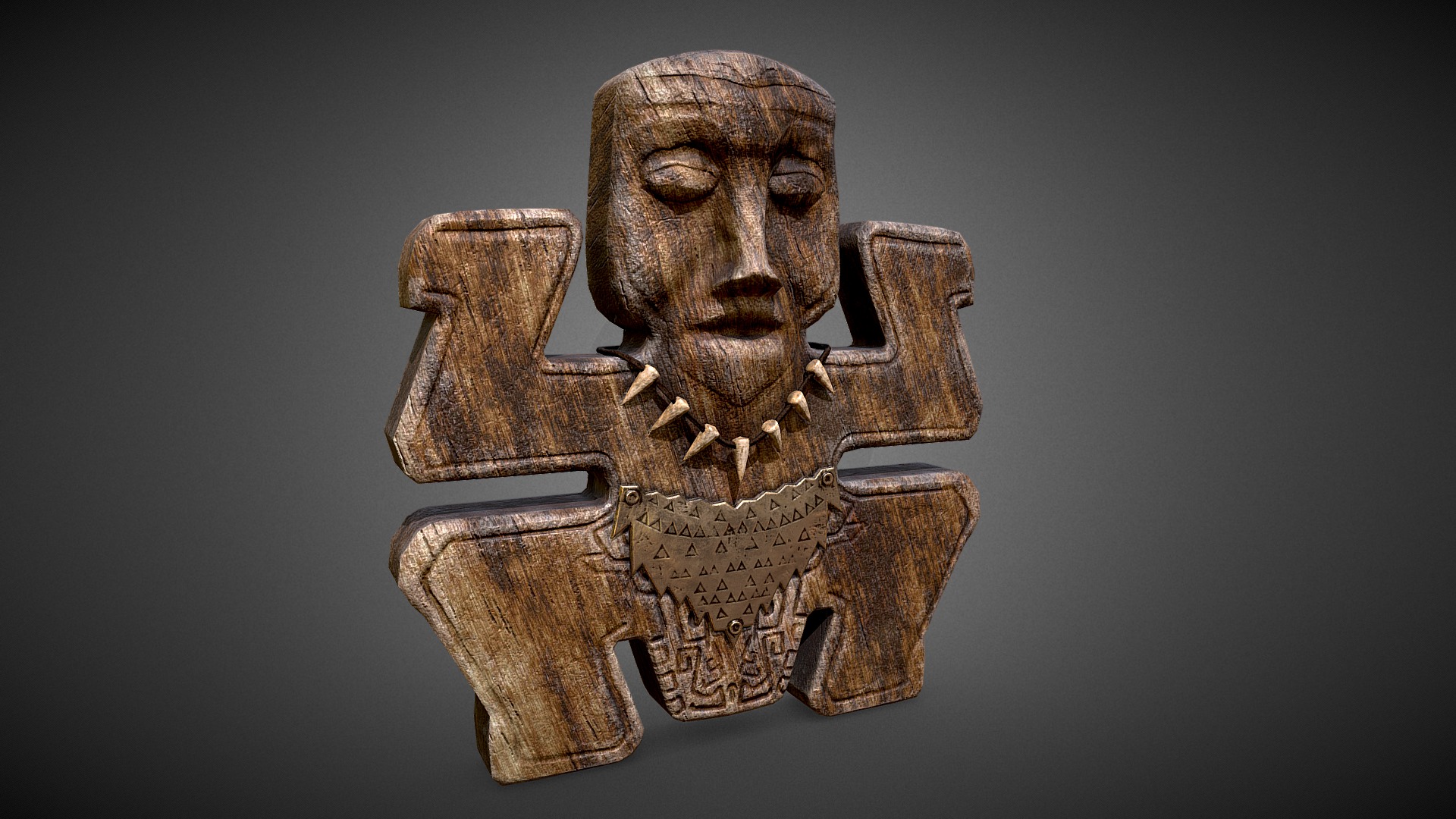 3D model Totem - This is a 3D model of the Totem. The 3D model is about a wooden carving of a person.