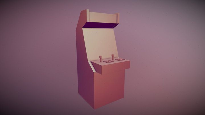 Low poly retro Arcade machine 3D Model