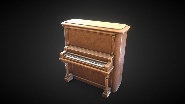 Upright Piano #SketchfabWeeklyChallenge 3D Model