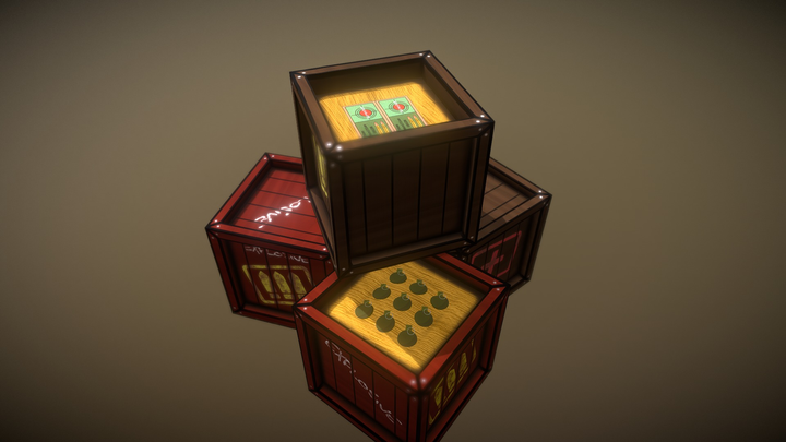 Explosive, Ammo and Health Crates 3D Model