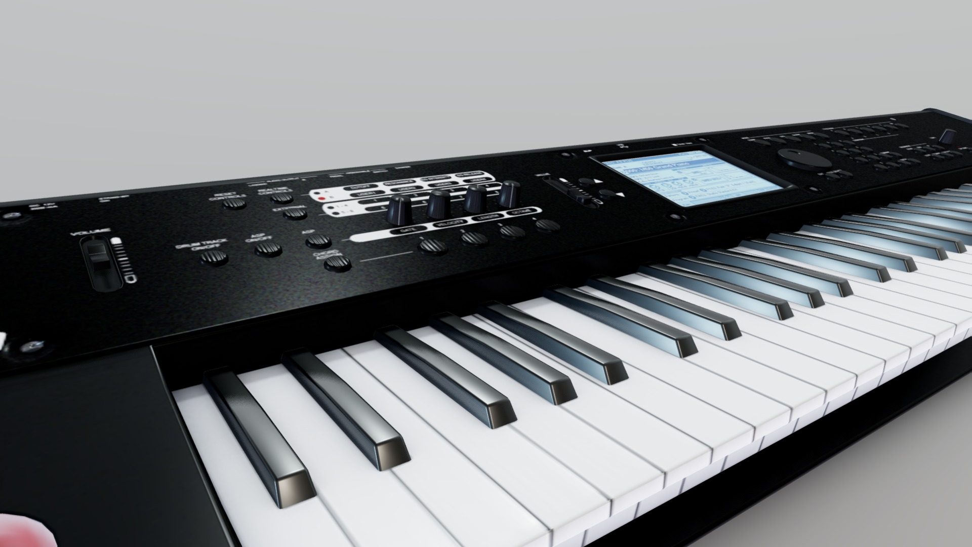 3D model Keyboard - This is a 3D model of the Keyboard. The 3D model is about a black piano keyboard.
