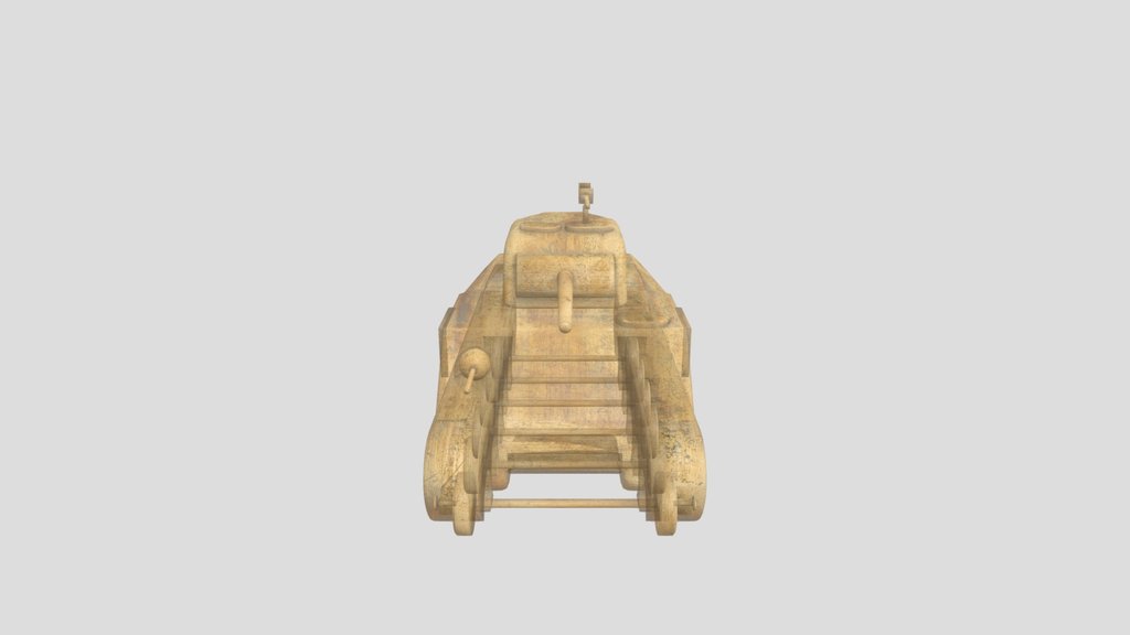 Wood Toy Sherman Tank Unpainted
