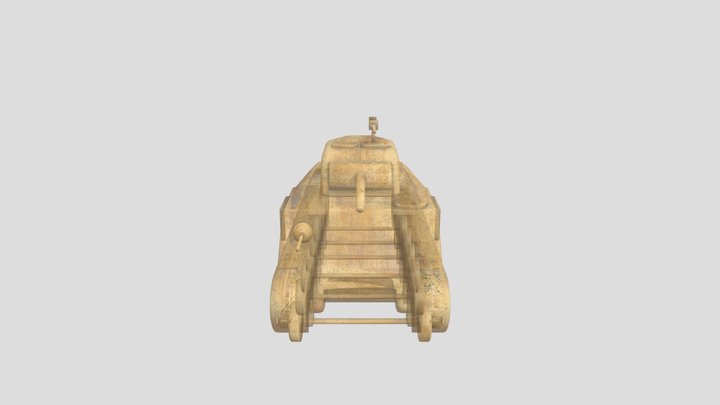 Wood Toy Sherman Tank Unpainted
