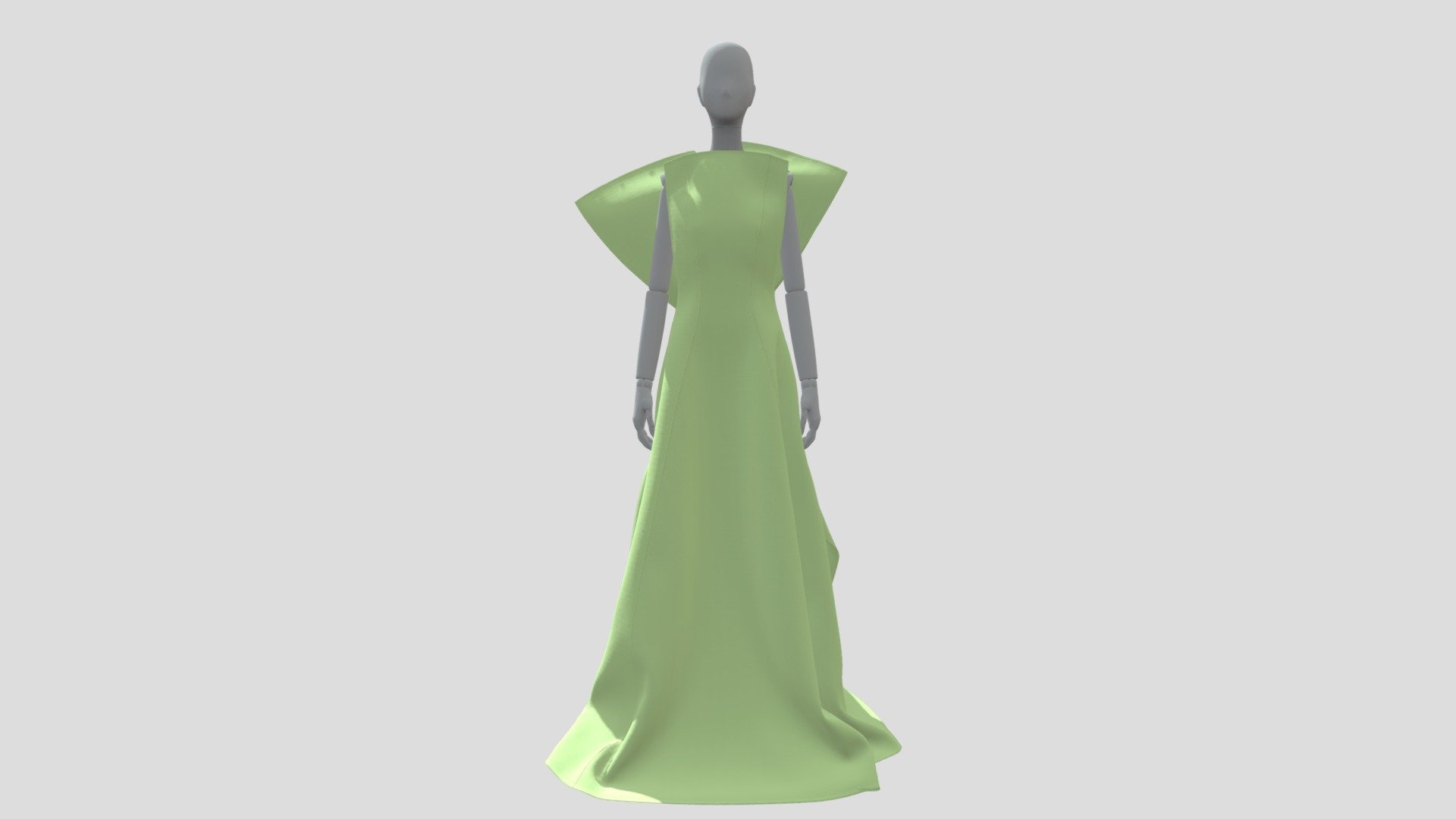 Open-back floor-length dress with bow back - Download Free 3D model by ...