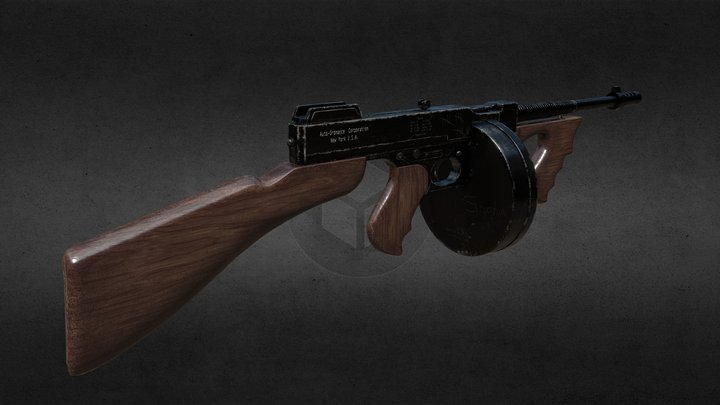 Thompson Submachine Gun Civilian Edition 3D Model