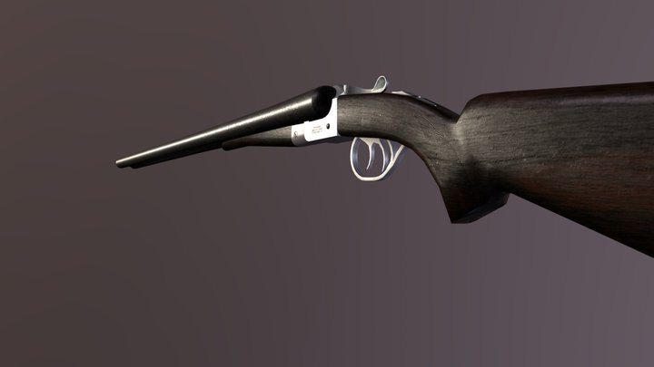 Iver Johnson Hercules Double Barrel Shotgun 3D Model