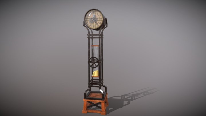 Large antique clock 3D Model
