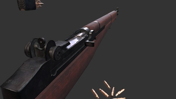 Realistic M1 Garand 3D Model