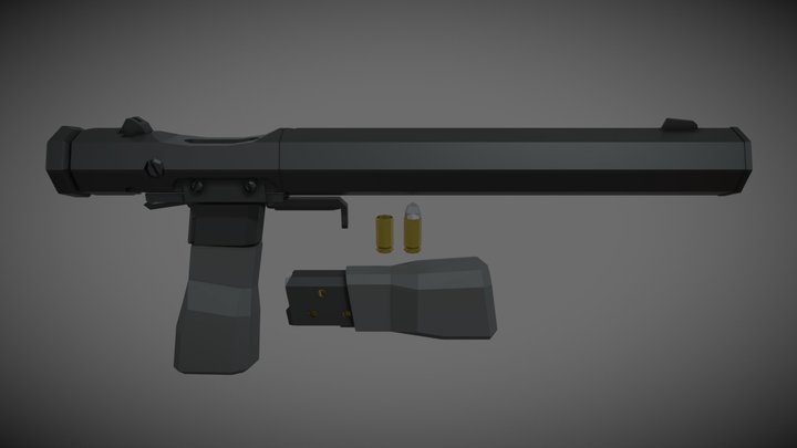 low-poly Welrod – Free 3D Model STL