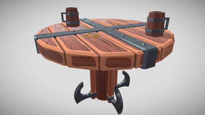 Stylized Fantasy Table Prop 3D Model