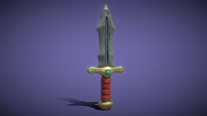 Stylized Dagger Low Poly 3D model Game Ready 3D Model